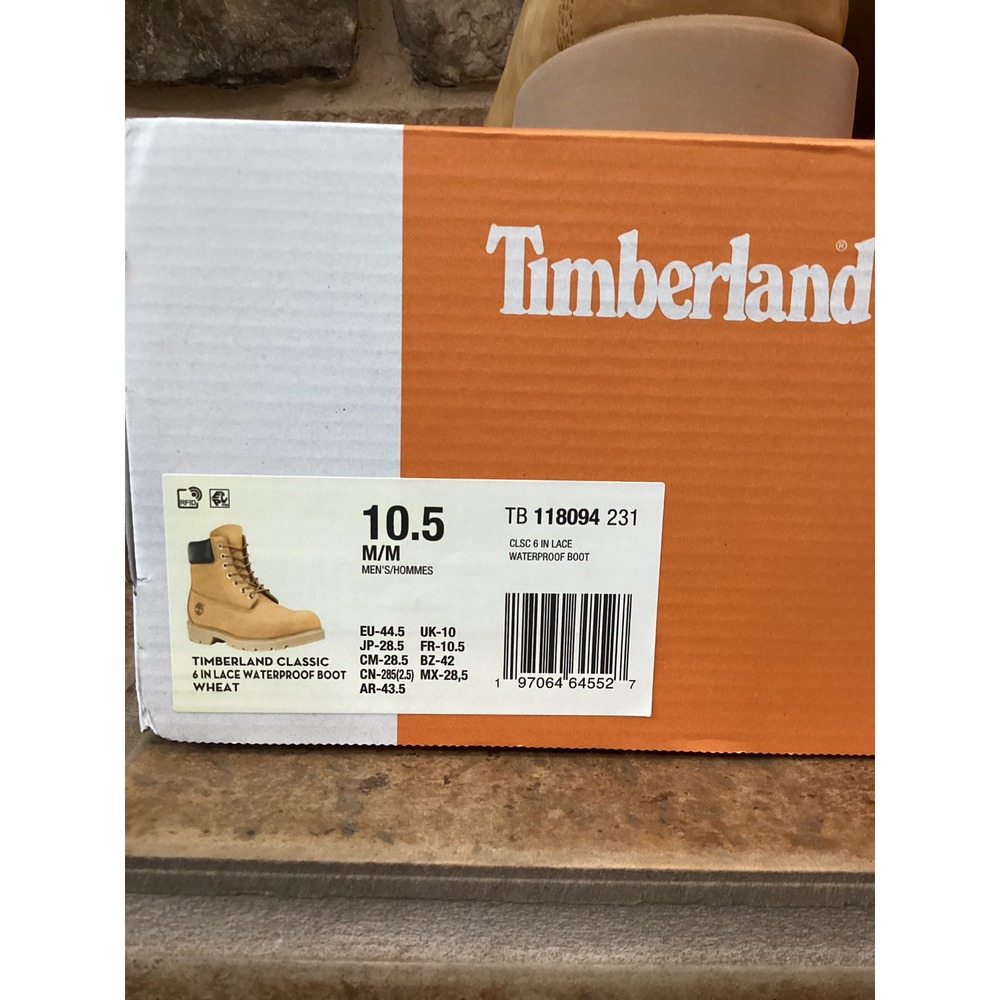 Timberland Classic Mens Size 10.5 6" Waterproof Boots Wheat Nubuck New - Picture 8 of 8